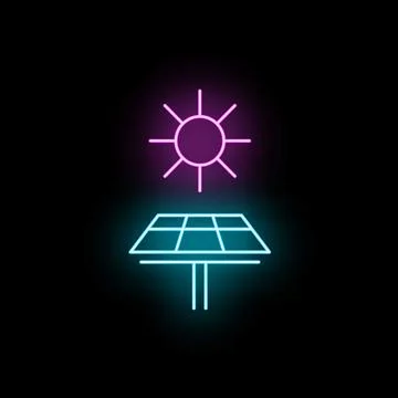 Solar panel converting sun into clean energy icon Stock Illustration