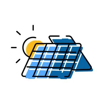 Solar panel converting sunlight into clean energy concept Stock Illustration