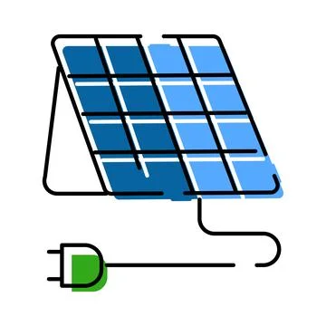 Solar panel converting sunlight into green electricity Stock Illustration