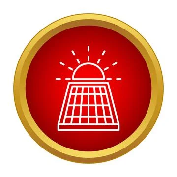 Solar panel converting sunlight into renewable energy icon Stock Illustration