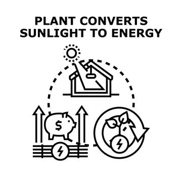 Solar panel converting sunlight into renewable energy for home Stock Illustration