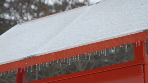 Solar Panel Covered in Snow and Ice at Winter, Close up Видео 274829909