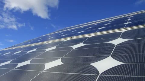 Solar Panel CU and Clouds GF Stock Footage 12703745