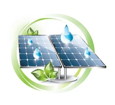 Solar panel with droplets Stock Illustration