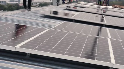 Solar Panel eco system. Alternative energy generation, ecological concept Stock Footage 254098652