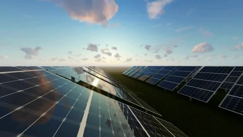 Solar Panel eco system. Alternative energy generation, ecological concept Stock Footage 254098759