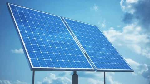 Solar Panel eco system. Alternative energy generation, ecological concept Stock Footage 254101610