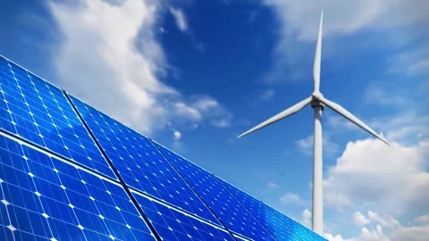 Solar Panel eco system. Alternative energy generation, ecological concept Stock Footage 254101652