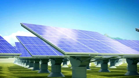 Solar Panel eco system. Alternative energy generation, ecological concept Stock Footage 254103463