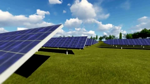 Solar Panel eco system. Alternative energy generation, ecological concept Video stock 254103790