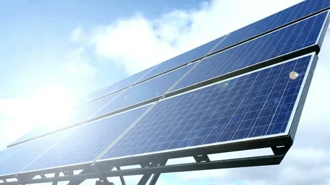 Solar Panel eco system. Alternative energy generation, ecological concept Stock Footage 254103863