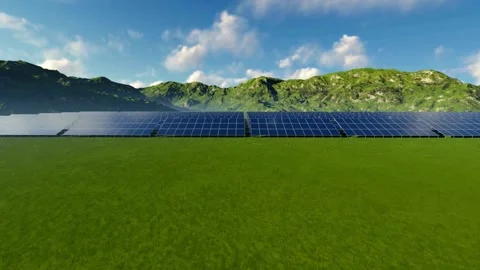 Solar Panel eco system. Alternative energy generation, ecological concept Stock Footage 254103940