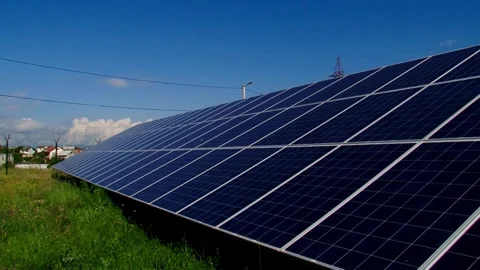 Solar Panel eco system. Alternative energy generation, ecological concept Stock Footage 254104022