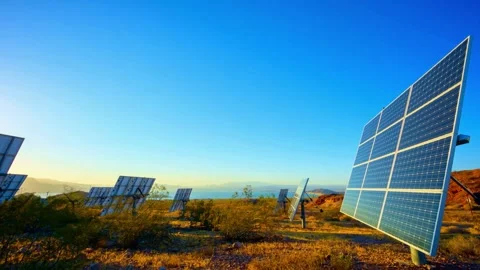 Solar Panel eco system. Alternative energy generation, ecological concept Stock Footage 254104025