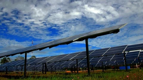 Solar Panel eco system. Alternative energy generation, ecological concept Stock Footage 254104095