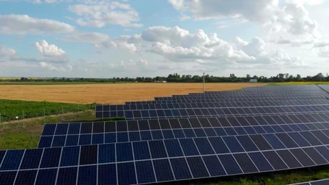 Solar Panel eco system. Alternative energy generation, ecological concept Stock Footage 254104155