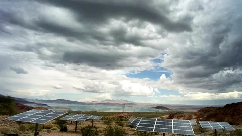 Solar Panel eco system. Alternative energy generation, ecological concept Stock Footage 254104167