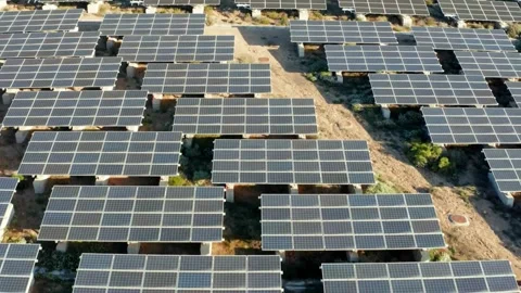 Solar Panel eco system. Alternative energy generation, ecological concept Stock Footage 254104211