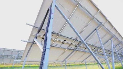 Solar Panel eco system. Alternative energy generation, ecological concept Stock Footage 254104513