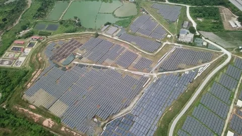 Solar Panel eco system. Alternative energy generation, ecological concept Stock Footage 254104844