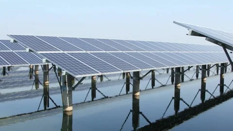 Solar Panel eco system. Alternative energy generation, ecological concept Stock Footage 254104907