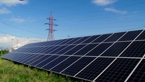 Solar Panel eco system. Alternative energy generation, ecological concept Stock Footage 254105122