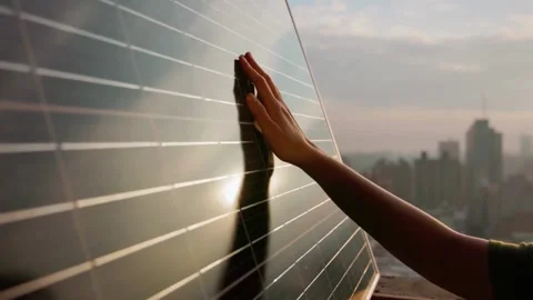 Solar Panel eco system. Alternative energy generation, ecological concept Stock Footage 254105822