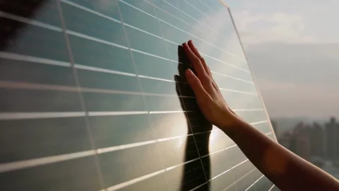 Solar Panel eco system. Alternative energy generation, ecological concept Stock Footage 254105966
