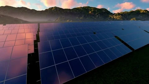 Solar Panel eco system. Alternative energy generation, ecological concept Stock Footage 254105980