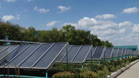 Solar Panel eco system. Alternative energy generation, ecological concept Stock Footage 254106171