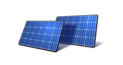 Solar panel electricity generation, vector illustration on the white background Stock Illustration