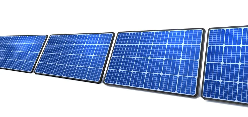 Solar panel electricity generation, vector illustration on the white background Stock Illustration