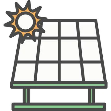 Solar panel for electricity generation vector icon Stock Illustration