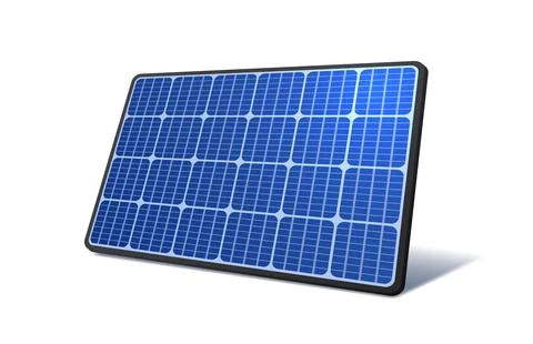 Solar panel electricity generation, vector illustration on the white background Stock Illustration