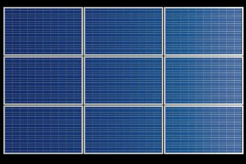 Solar panel for electricity as green technology. 3d render. Stock Illustration