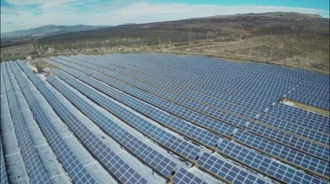 Solar Panel Energy- aerial view Video stock 57208936