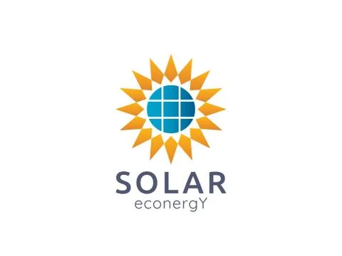 Solar panel energy logo icon. zero waste concept design Stock Illustration