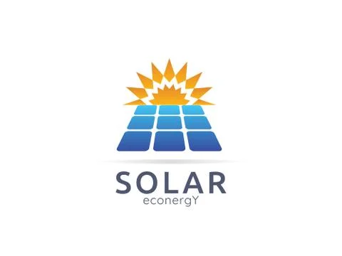 Solar panel energy logo icon. zero waste concept design Stock Illustration