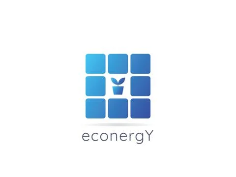 Solar panel energy logo icon. zero waste concept design Stock Illustration