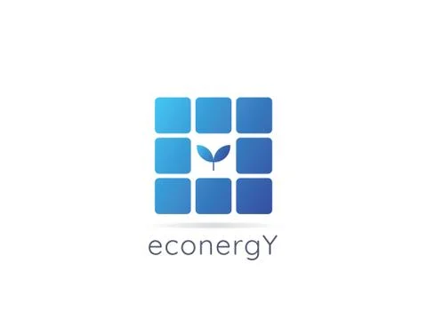 Solar panel energy logo icon. zero waste concept design Stock Illustration