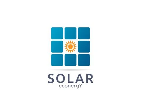 Solar panel energy logo icon. zero waste concept design Stock Illustration
