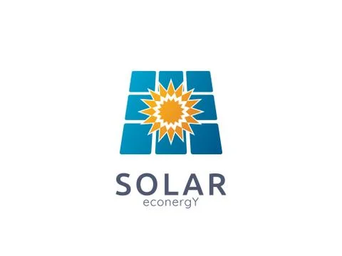 Solar panel energy logo icon. zero waste concept design Stock Illustration