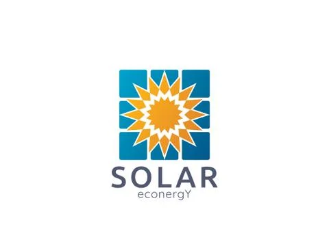 Solar panel energy logo icon. zero waste concept design Stock Illustration