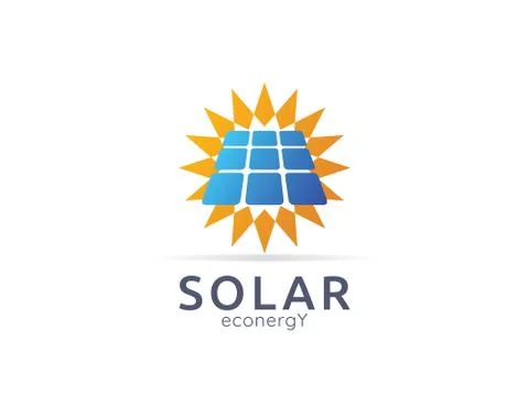 Solar panel energy logo icon. zero waste concept design Stock Illustration