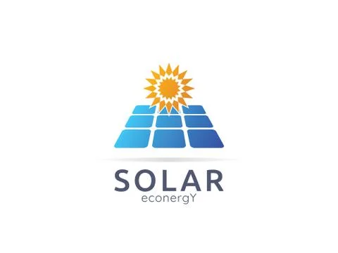 Solar panel energy logo icon. zero waste concept design Stock Illustration