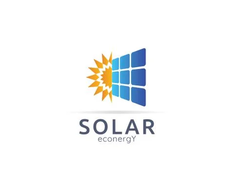 Solar panel energy logo icon. zero waste concept design Stock Illustration
