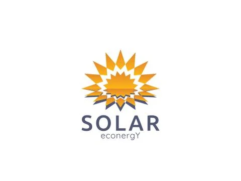 Solar panel energy logo icon. zero waste concept design Stock Illustration