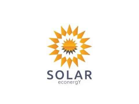 Solar panel energy logo icon. zero waste concept design Stock Illustration