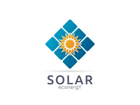 Solar panel energy logo icon. zero waste concept design Stock Illustration