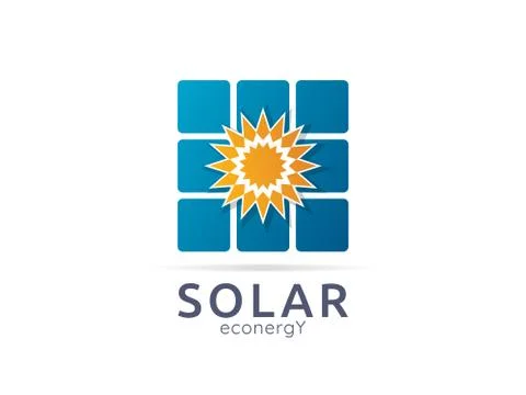 Solar panel energy logo icon. zero waste concept design Stock Illustration